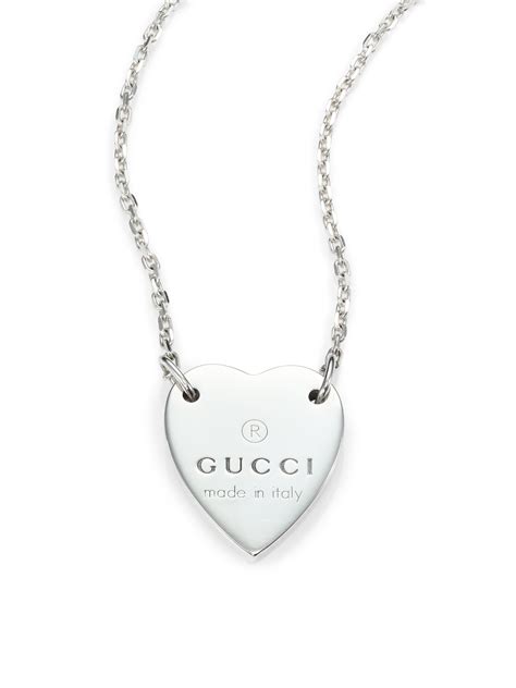 gucci silver heart ne|gucci heart necklace sterling silver.